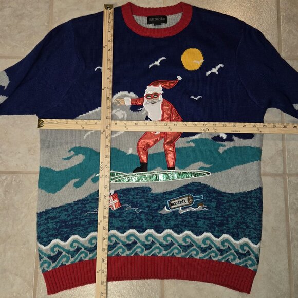 Ugly Christmas Sweater Santa Surfing - Picture 3 of 4